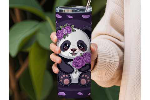 Kawaii Sugar Skull Panda 20oz Tumbler Sublimation DesignSVG 