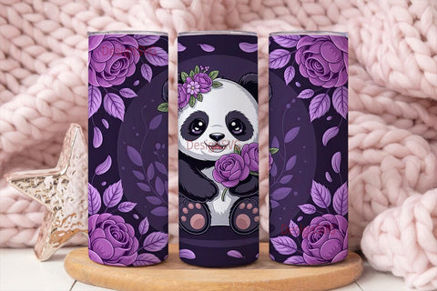 Kawaii Sugar Skull Panda 20oz Tumbler Sublimation DesignSVG 