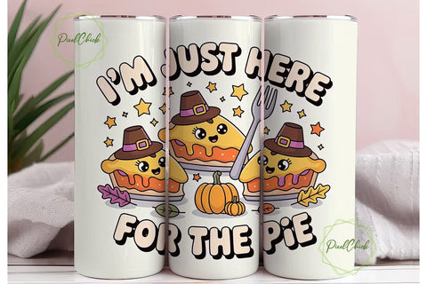 Kawaii Thanksgiving Pie 20oz Tumbler Sublimation PixelChick 