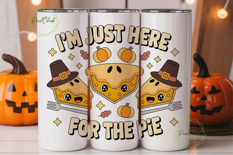Kawaii Thanksgiving Pie 20oz Tumbler Sublimation PixelChick 