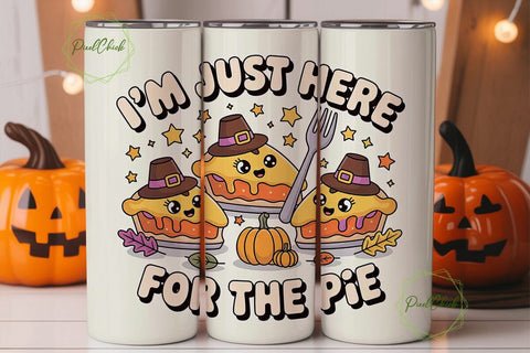 Kawaii Thanksgiving Pie 20oz Tumbler Sublimation PixelChick 