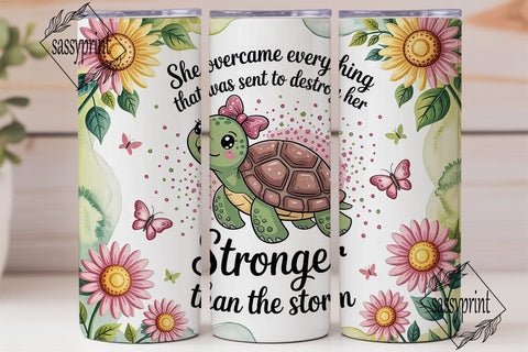 Kawaii Turtle 20oz Tumbler Wrap Sublimation sassyprint 