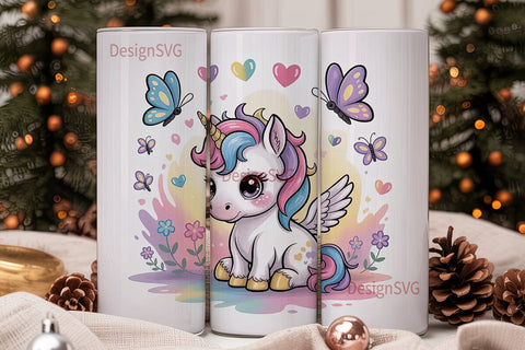 Kawaii Unicorn 20oz Tumbler Design Sublimation DesignSVG 