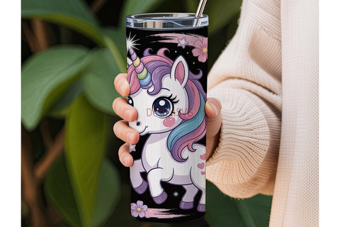 Kawaii Unicorn 20oz Tumbler Wrap Sublimation DesignSVG 