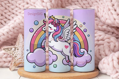 Kawaii Unicorn 20oz Tumbler Wrap Sublimation DesignSVG 