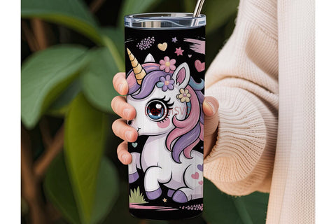 Kawaii Unicorn 20oz Tumbler Wrap Sublimation DesignSVG 