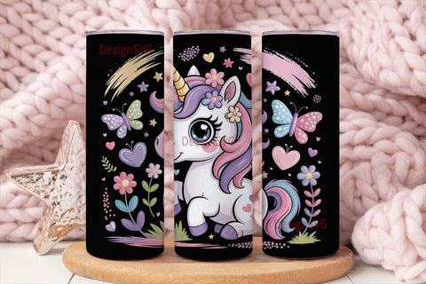 Kawaii Unicorn 20oz Tumbler Wrap Sublimation DesignSVG 