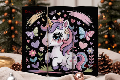 Kawaii Unicorn 20oz Tumbler Wrap Sublimation DesignSVG 