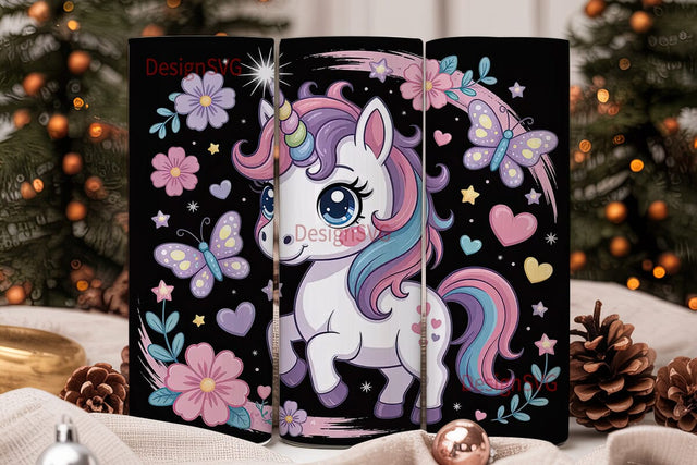 Kawaii Unicorn 20oz Tumbler Wrap Sublimation DesignSVG 