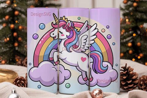 Kawaii Unicorn 20oz Tumbler Wrap Sublimation DesignSVG 
