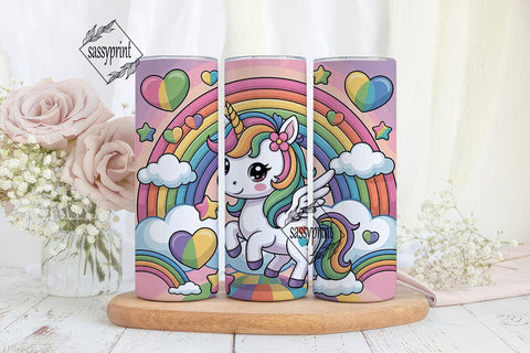 Kawaii Unicorn Tumbler Wrap PNG Sublimation sassyprint 