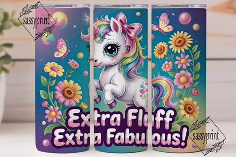 Kawaii Unicorn Tumbler Wrap PNG Sublimation sassyprint 