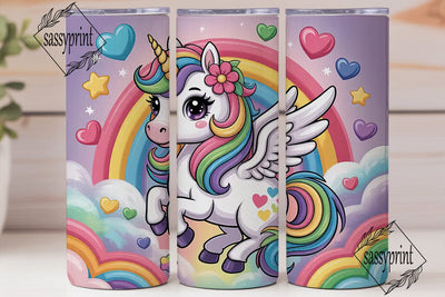Kawaii Unicorn Tumbler Wrap PNG Sublimation sassyprint 