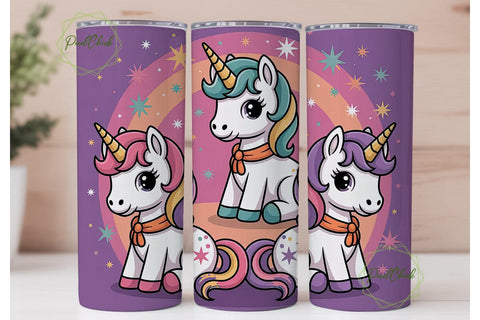Kawaii Unicorn Tumbler Wrap Sublimation PixelChick 