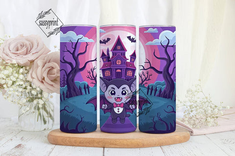 Kawaii Vampire 20oz Tumbler Wrap Sublimation sassyprint 