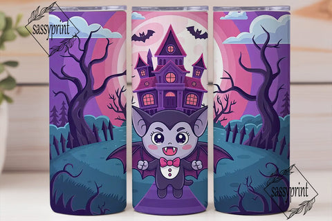 Kawaii Vampire 20oz Tumbler Wrap Sublimation sassyprint 