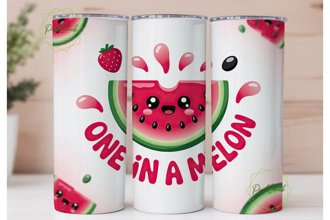 Kawaii Watermelon 20oz Tumbler Wrap Sublimation PixelChick 