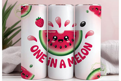 Kawaii Watermelon 20oz Tumbler Wrap Sublimation PixelChick 