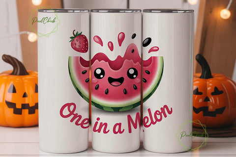 Kawaii Watermelon 20oz Tumbler Wrap Sublimation PixelChick 