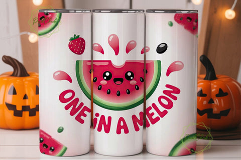 Kawaii Watermelon 20oz Tumbler Wrap Sublimation PixelChick 
