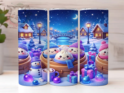 Kawaii Winter Dumplings 20oz Tumbler, Kawaii Dumplings, Winter Dumplings, Kawaii Winter PNG, Dumpling Tumbler, Kawaii Tumbler PNG, Winter Dumpling PNG, Dumplings Tumbler Sublimation Lara' s Designs 
