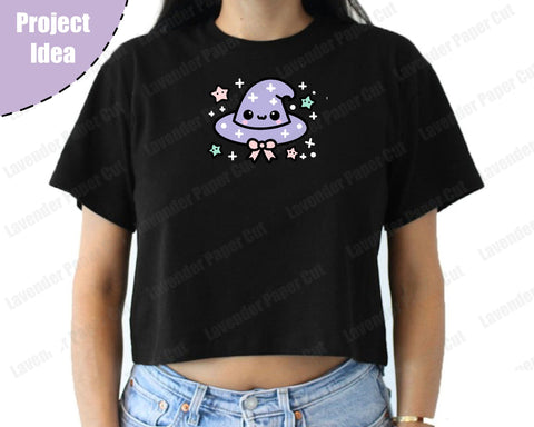 Kawaii Witch Hat Layered SVG, PNG, Clipart, Cute Witchy Vibe, Halloween SVG, Cut file for Cricut or Silhouette SVG Lavender Paper Cut 