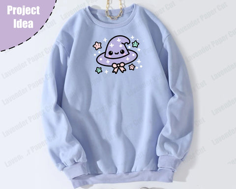 Kawaii Witch Hat Layered SVG, PNG, Clipart, Cute Witchy Vibe, Halloween SVG, Cut file for Cricut or Silhouette SVG Lavender Paper Cut 