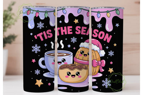 Kawaii Xmas Tamales Tumbler Wrap Sublimation PixelChick 