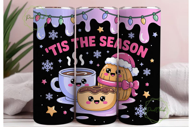 Kawaii Xmas Tamales Tumbler Wrap Sublimation PixelChick 