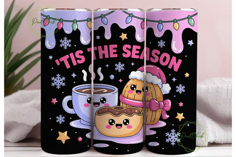 Kawaii Xmas Tamales Tumbler Wrap Sublimation PixelChick 