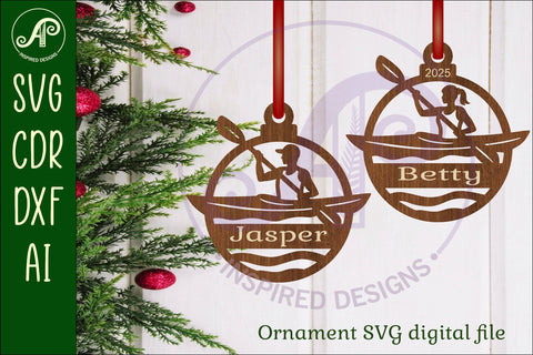 Kayaking personalized Christmas Ornament SVG SVG APInspireddesigns 