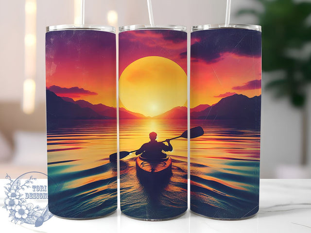 Kayaking Tumbler Wrap, Kayak Design, 20oz Sublimation Tumbler, Water Sports Drinkware, Outdoor Adventure Gift, Canoeing Decor, Summer Activity Tumbler, Nature Lover Gift Sublimation ToriDesigns 