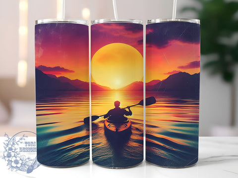Kayaking Tumbler Wrap, Kayak Design, 20oz Sublimation Tumbler, Water Sports Drinkware, Outdoor Adventure Gift, Canoeing Decor, Summer Activity Tumbler, Nature Lover Gift Sublimation ToriDesigns 