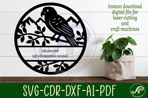 Kea New Zealand bird themed name sign svg laser SVG APInspireddesigns 