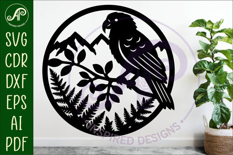 Kea New Zealand bird wall sign, SVG file. SVG APInspireddesigns 