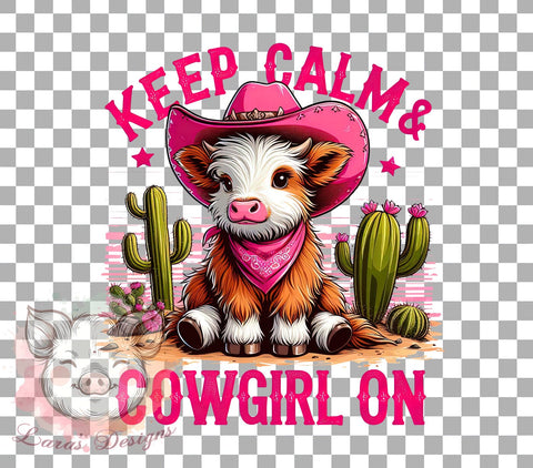 Keep Calm & Cowgirl On Png, Western Png, Western Girl Png, Cowgirl Shirt Png, Retro Western Png, Sublimation Designs, Digital Download Sublimation Lara' s Designs 