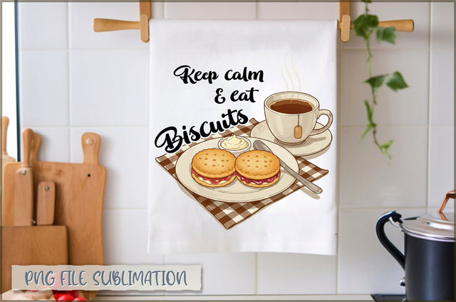 Keep calm & eat biscuits Towel PNG Sublimation Shetara Begum 