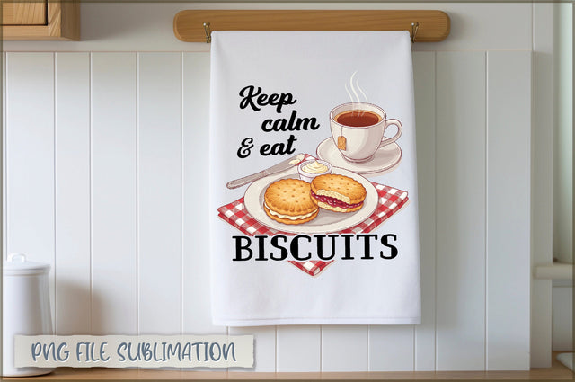 Keep calm & eat biscuits Towel PNG Sublimation Shetara Begum 