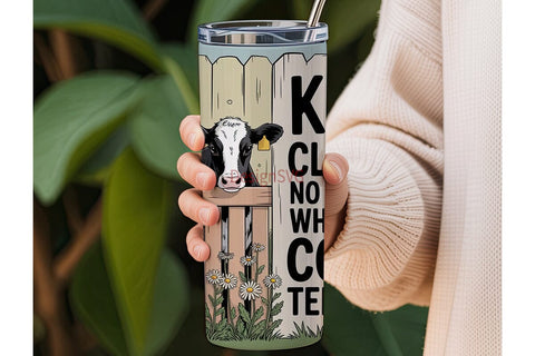 Keep Gate Closed Cow Tumbler Wrap Sublimation DesignSVG 