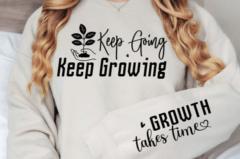 Keep Going Keep Growing Sleeve SVG, Boho Inspirational SVG, Love Yourself Svg, Positive Quotes SVG Design SVG Regulrcrative 