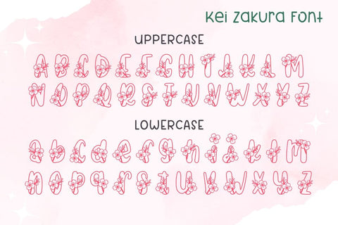 Kei Zakura - Decorative Font Font AnningArts Design 