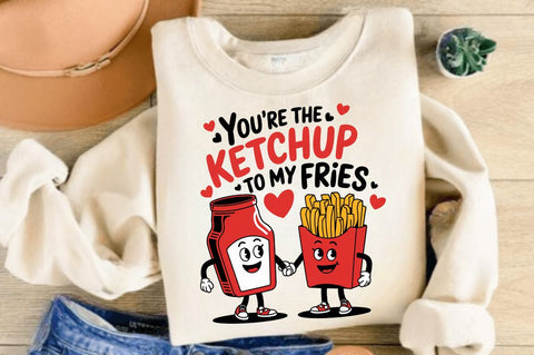 Ketchup to My Fries PNG Funny Valentine Sublimation Design Sublimation Regulrcrative 