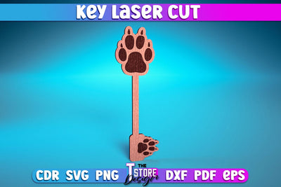 Key Laser Cut Design | Home Laser Cut Design | CNC Files SVG The T Store Design 