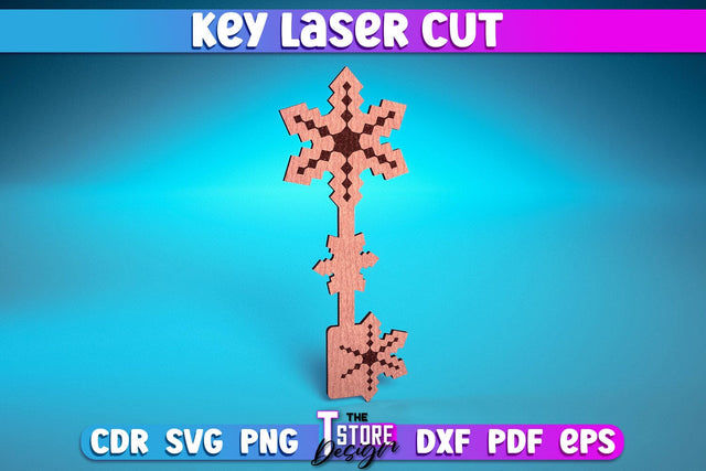 Key Laser Cut Design | Home Laser Cut Design | CNC Files SVG The T Store Design 