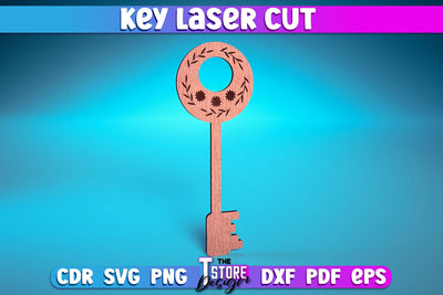 Key Laser Cut Design | Home Laser Cut Design | CNC Files SVG The T Store Design 