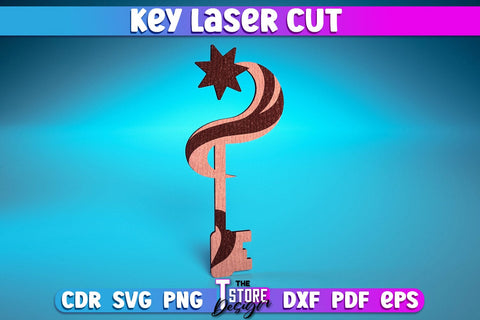 Key Laser Cut Design | Home Laser Cut Design | CNC Files SVG The T Store Design 
