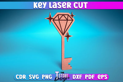 Key Laser Cut Design | Home Laser Cut Design | CNC Files SVG The T Store Design 