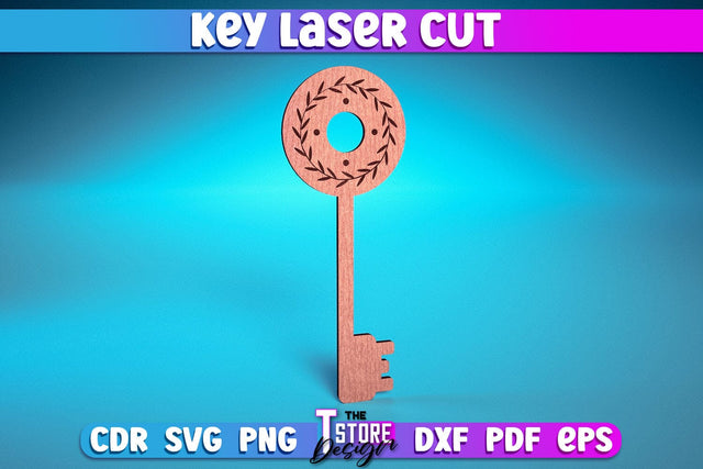 Key Laser Cut Design | Home Laser Cut Design | CNC Files SVG The T Store Design 