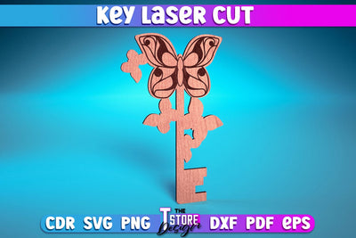 Key Laser Cut Design | Home Laser Cut Design | CNC Files SVG The T Store Design 