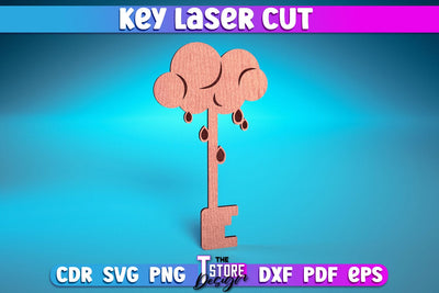 Key Laser Cut Design | Home Laser Cut Design | CNC Files SVG The T Store Design 